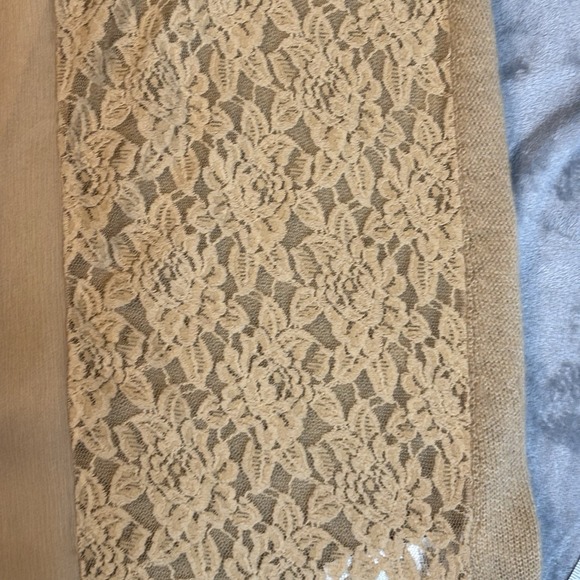 Chicos Luxe Lace Harriet Cardigan Sweater Camel Womens Size 4/2XL/22 Wool Mohair - Picture 4 of 10